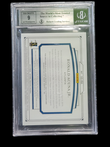 2019 Panini Treasures Shadowbox Holo Silver Ronald Acuna Jr. #41 /5 BGS Auto 9