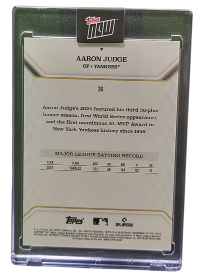 2025 Topps Topps Now Aaron Judge #36 Gold 18/25