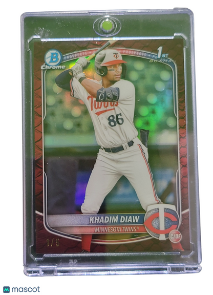 2024 Bowman Chrome Khadim Diaw #Bcp-77 Red Refractor 1St Bowman 8/25.