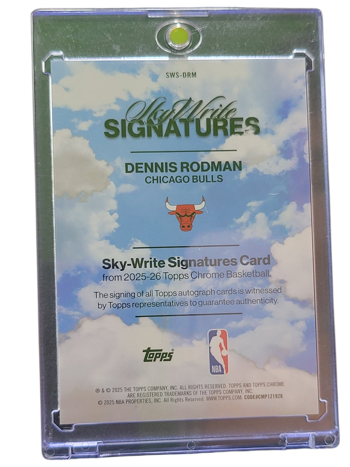 2025 Topps Chrome Skywrite Signatures Dennis Rodman #Sws-Drm Gold 16/50