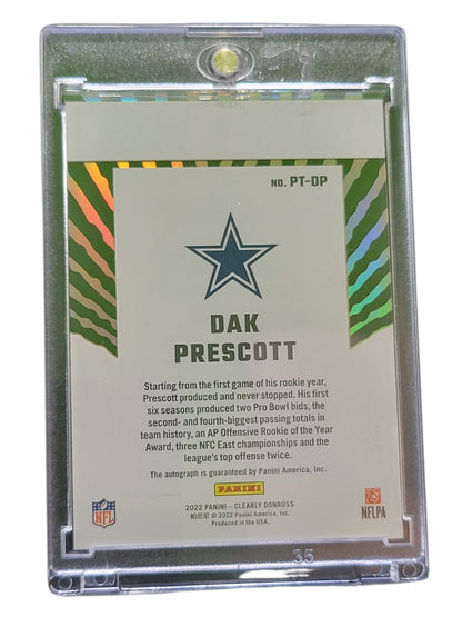 2022 Panini Clearly Donruss Passing The Torch Dak Prescott #Pt-Dp 34/49