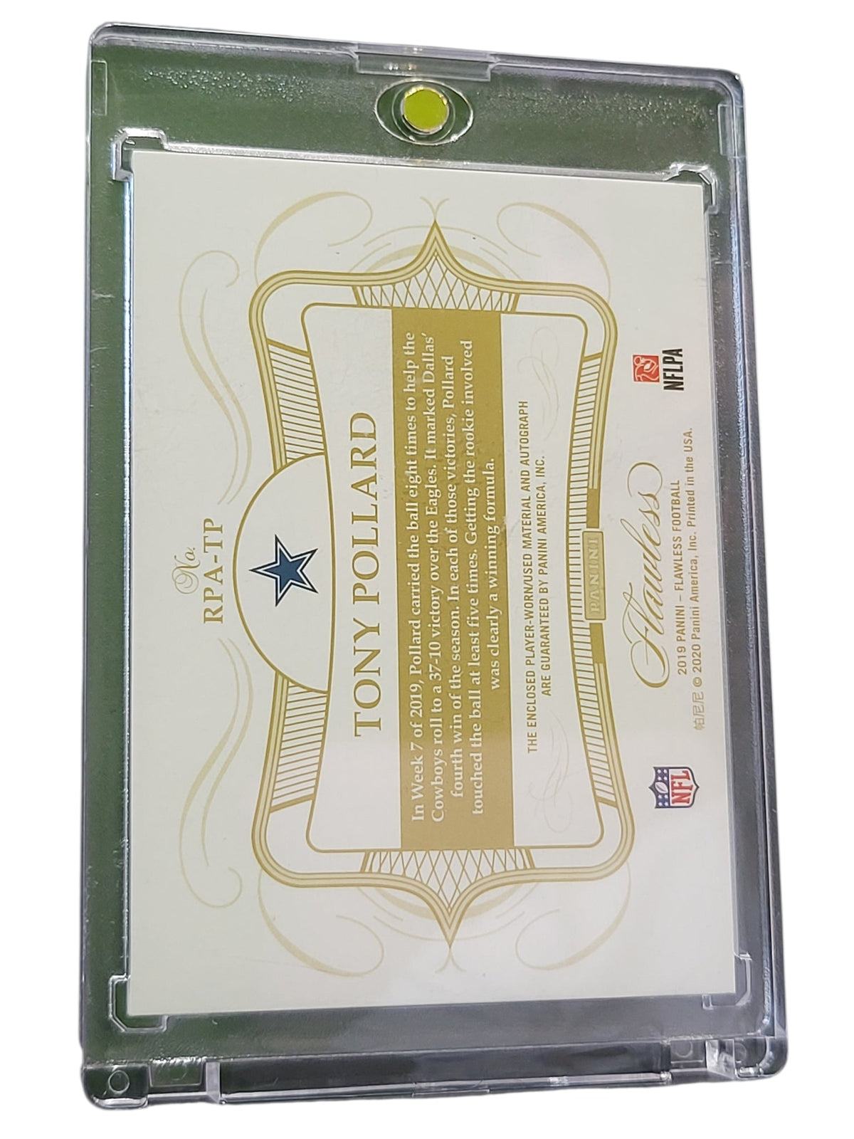 2020 Panini Flawless Tony Pollard #Rpa-Tp 07/25 Patch Memorabilia