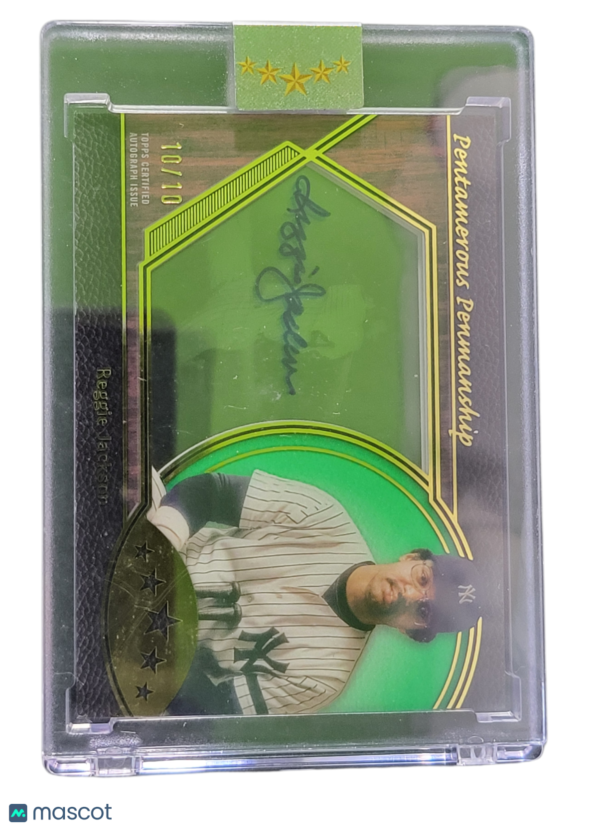 2025 Topps Five Star Pentamerous Penmanship Reggie Jackson #Pp-Rj Green 10/10