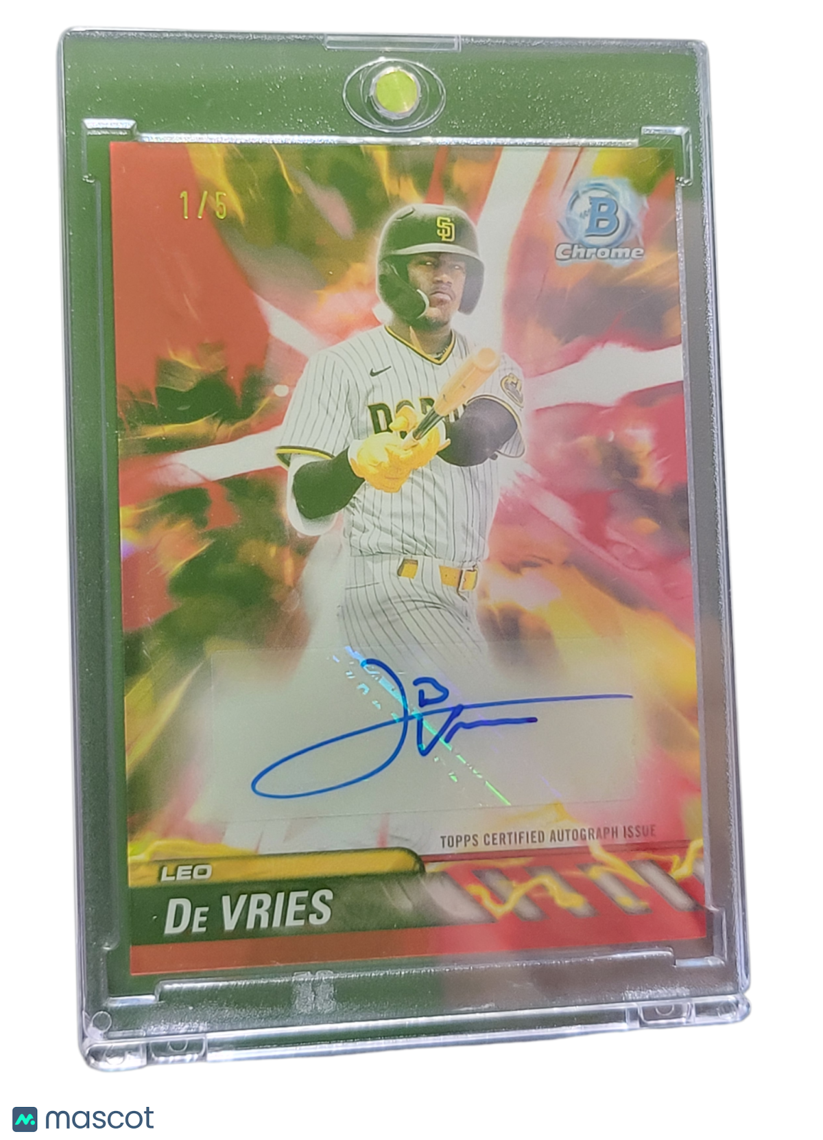 2024 Bowman Draft Chrome Plasma Power Leo De Vries #Ppa-Ld Orange Refractor 1/5