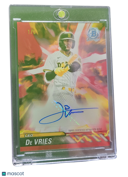 2024 Bowman Draft Chrome Plasma Power Leo De Vries #Ppa-Ld Orange Refractor 1/5