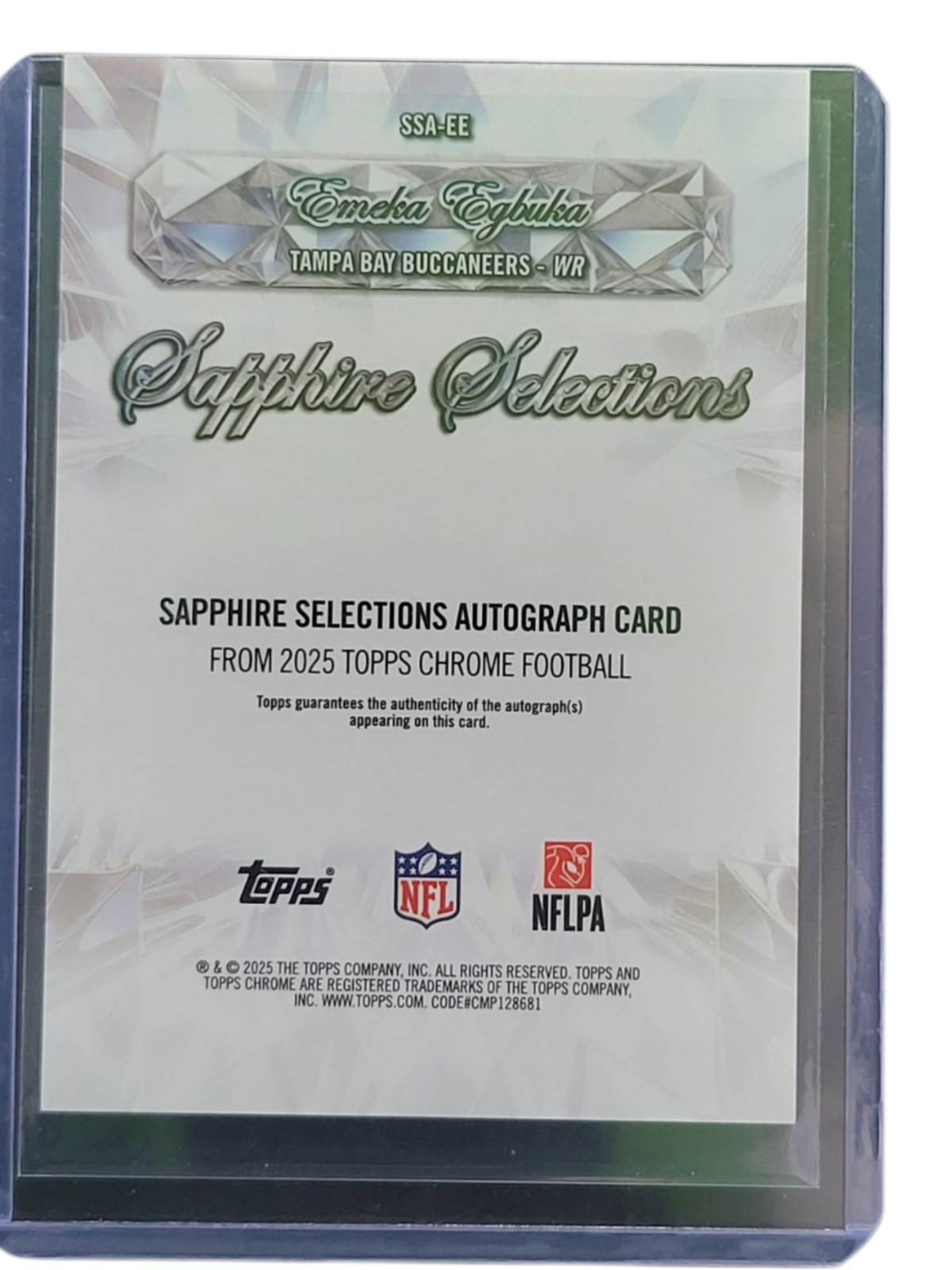 2025 Topps Chrome Sapphire Selections Emeka Egbuka #Ssa-Ee Orange Rc