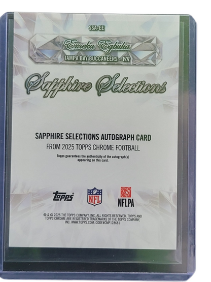 2025 Topps Chrome Sapphire Selections Emeka Egbuka #Ssa-Ee Orange Rc