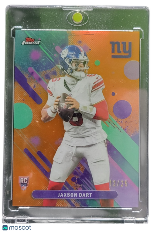 2025 Topps Finest Jaxson Dart #2 Orange Refractor Rc 13/25
