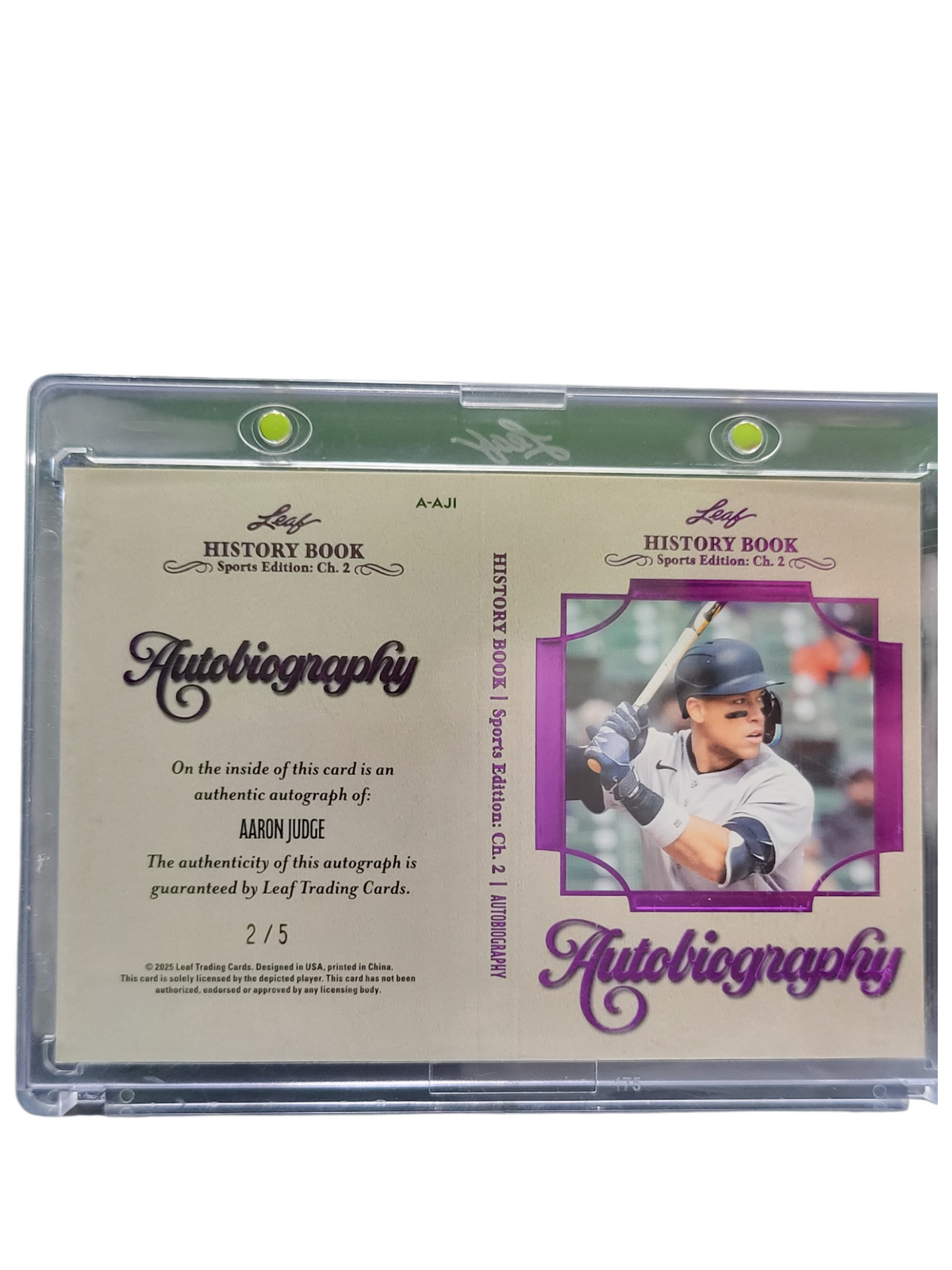 2025 Leaf History Book Sports Edition Ch. 2 Aaron Judge #A-Aj1 2 / 5