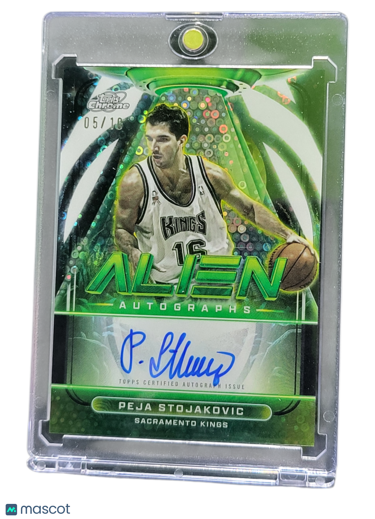 2026 Topps Cosmic Chrome Alien Autographs Peja Stojakovic #Aa-Ps Green /10
