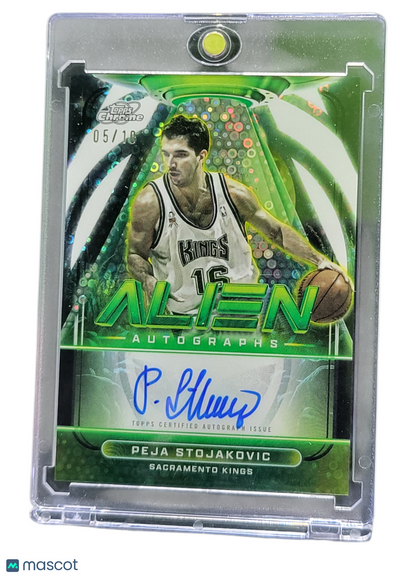 2026 Topps Cosmic Chrome Alien Autographs Peja Stojakovic #Aa-Ps Green /10