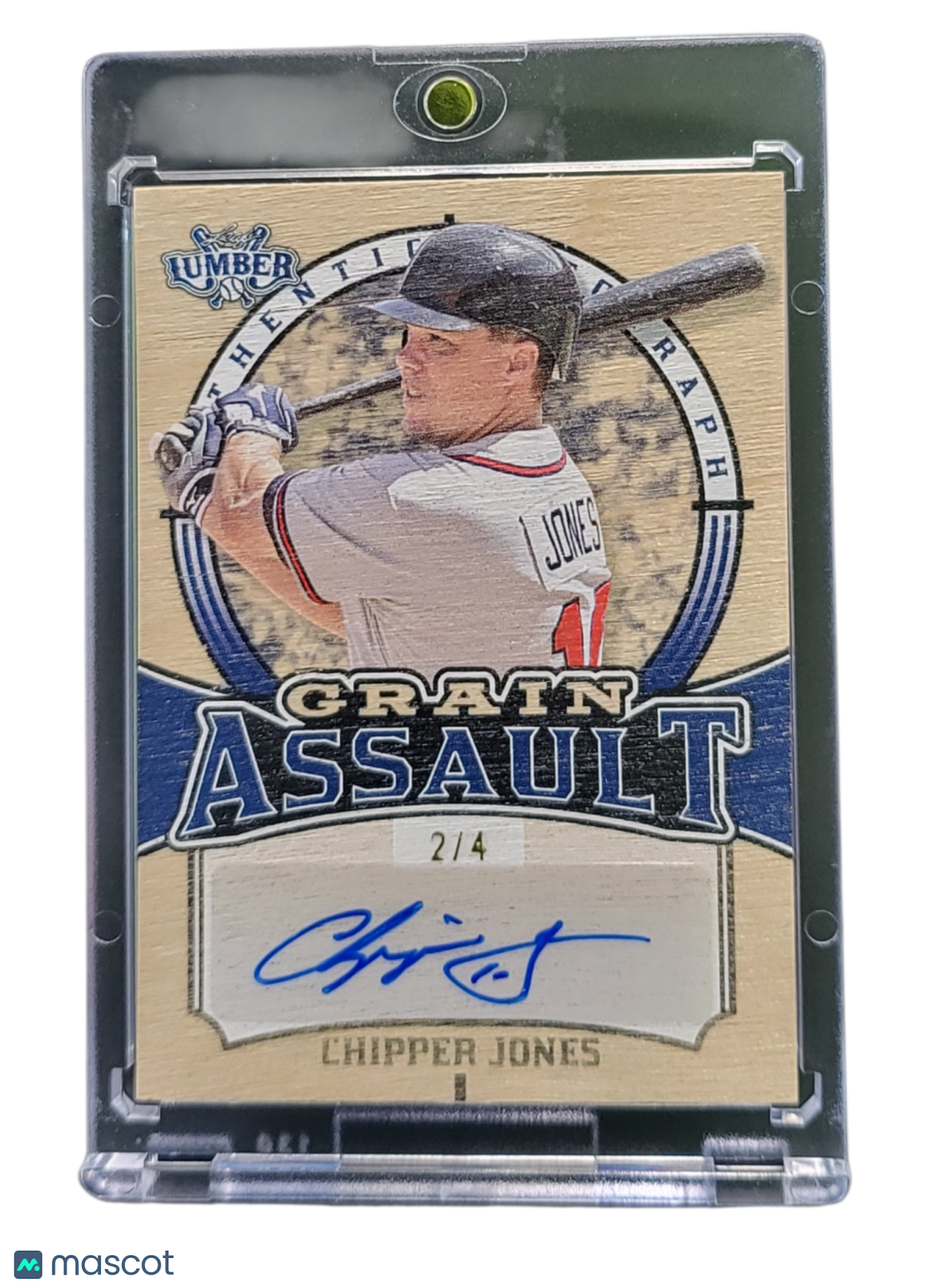 2024 Leaf Lumber Grain Assault Chipper Jones #Ga-Cj1 Authentic Autograph 2/4