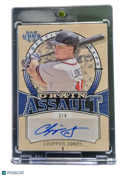 2024 Leaf Lumber Grain Assault Chipper Jones #Ga-Cj1 Authentic Autograph 2/4