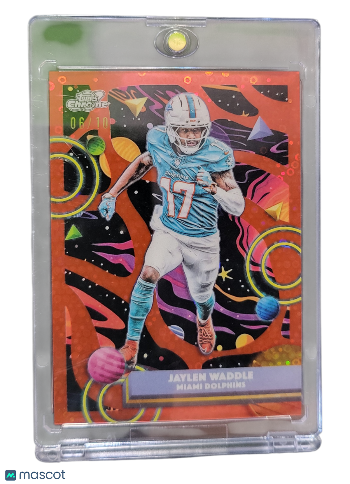 2025 Topps Chrome Jaylen Waddle #61 Orange Cosmic 06/10