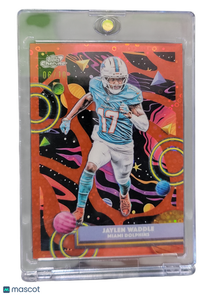 2025 Topps Chrome Jaylen Waddle #61 Orange Cosmic 06/10