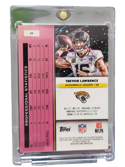 2025 Topps Chrome Cosmic Trevor Lawrence #44 Orange Planetary Pursuit 09/10