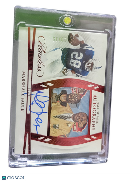 2025 Panini Flawless Marshall Faulk #Hof-Mfk Ruby Hall Of Fame Auto /15