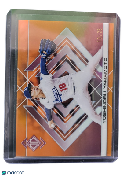 2025 Topps Definitive Collection Yoshinobu Yamamoto #9 Orange 10/25