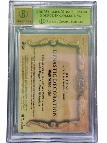 2021 Topps Dynasty Autograph Patches Joey Bart #Dapjb7 BGS 9.5 Auto 10