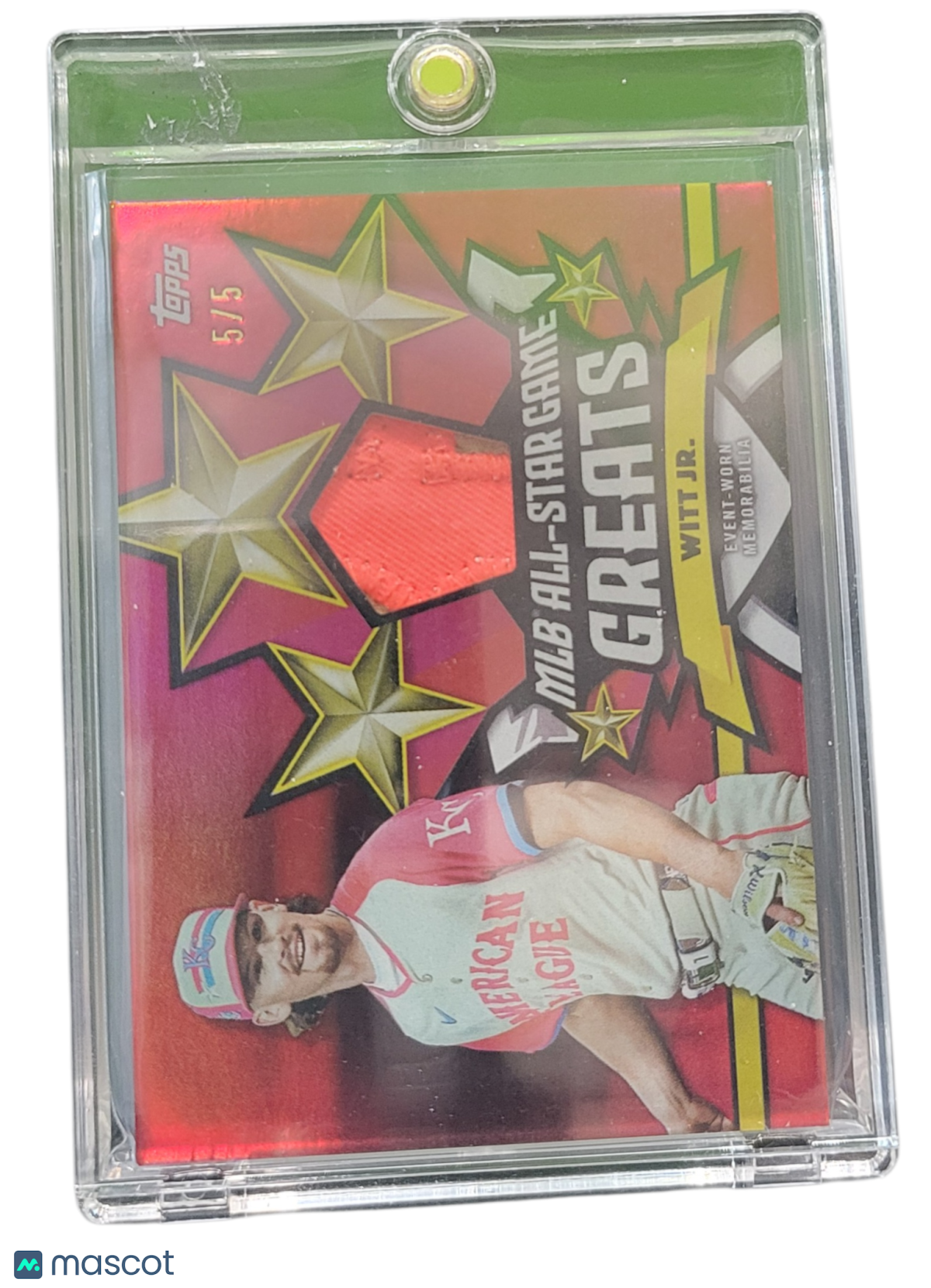 2025 Topps Baseball MLB Asg Bobby Witt Jr. #Asgr-Bw Red Foil Relic 5/5 Worn