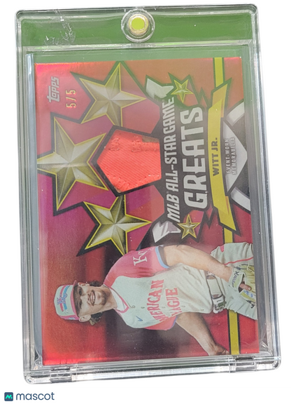 2025 Topps Baseball MLB Asg Bobby Witt Jr. #Asgr-Bw Red Foil Relic 5/5 Worn