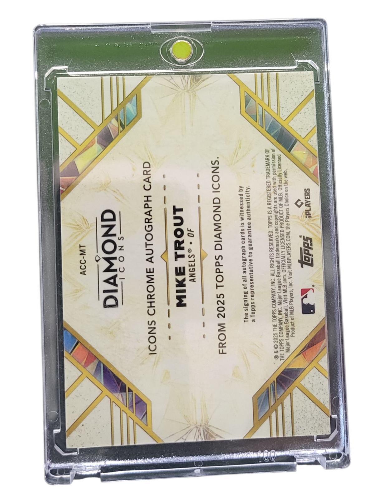 2025 Topps Diamond Icons Mike Trout #Acc-Mt 19/25