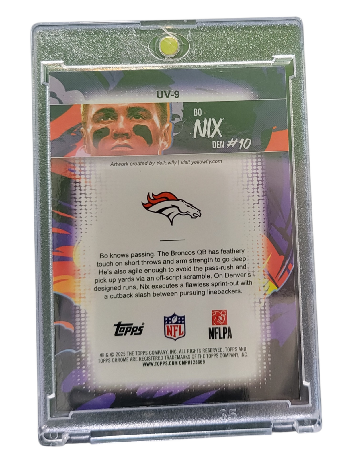 2025 Topps Chrome Ultraviolet Bo Nix #Uv-9