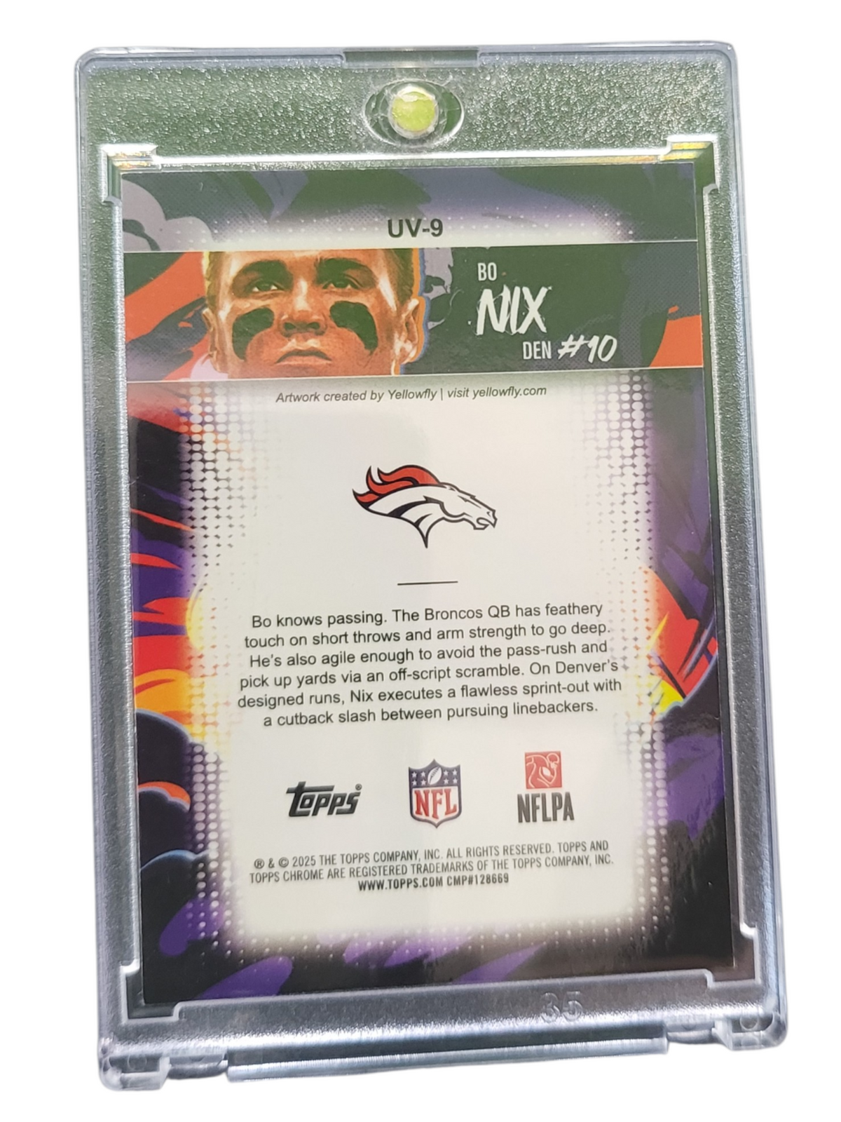 2025 Topps Chrome Uv Out Of This World Bo Nix #Uv-9