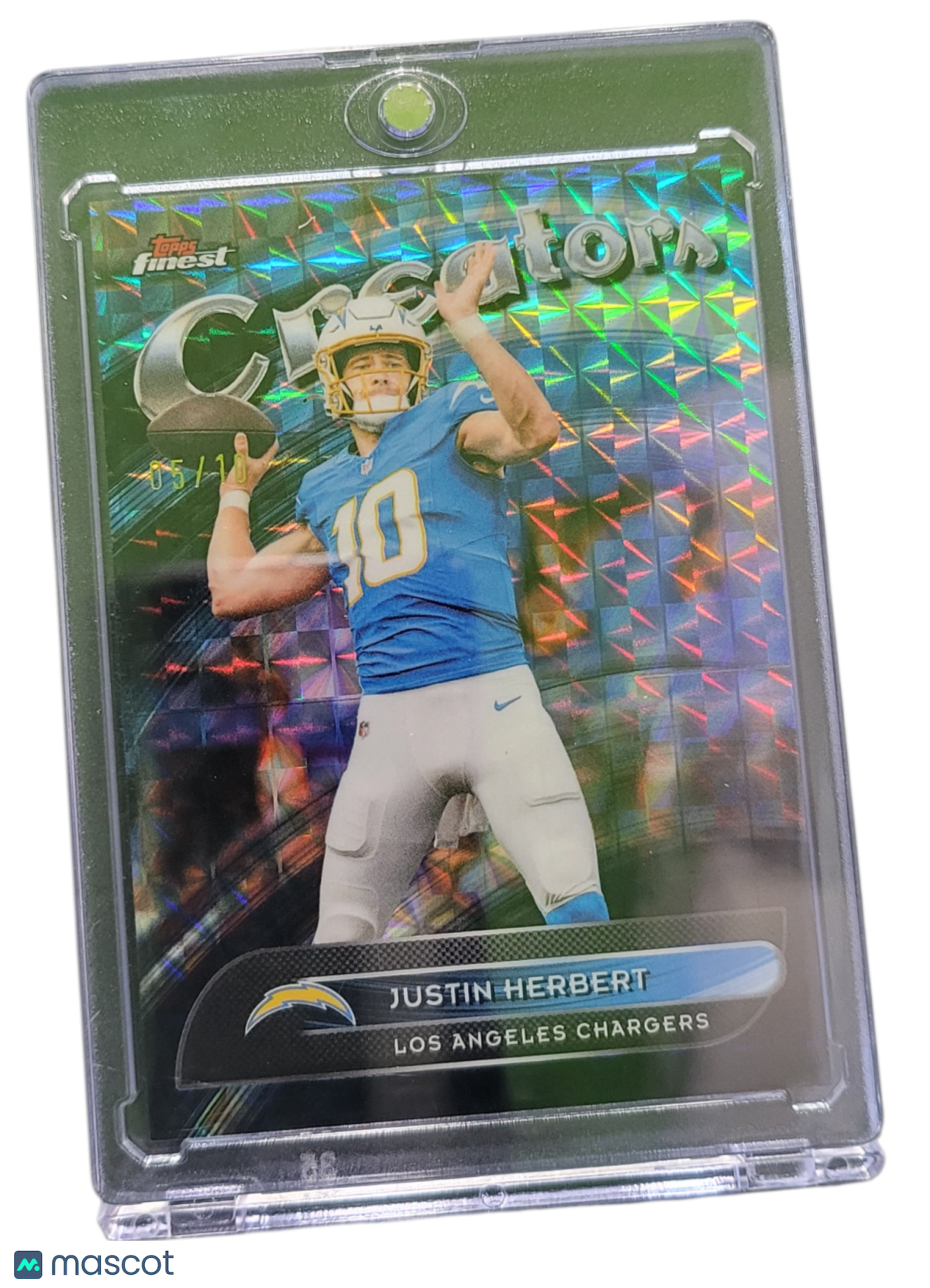 2025 Topps Finest Creators Justin Herbert #Cr-17 Green 05/10