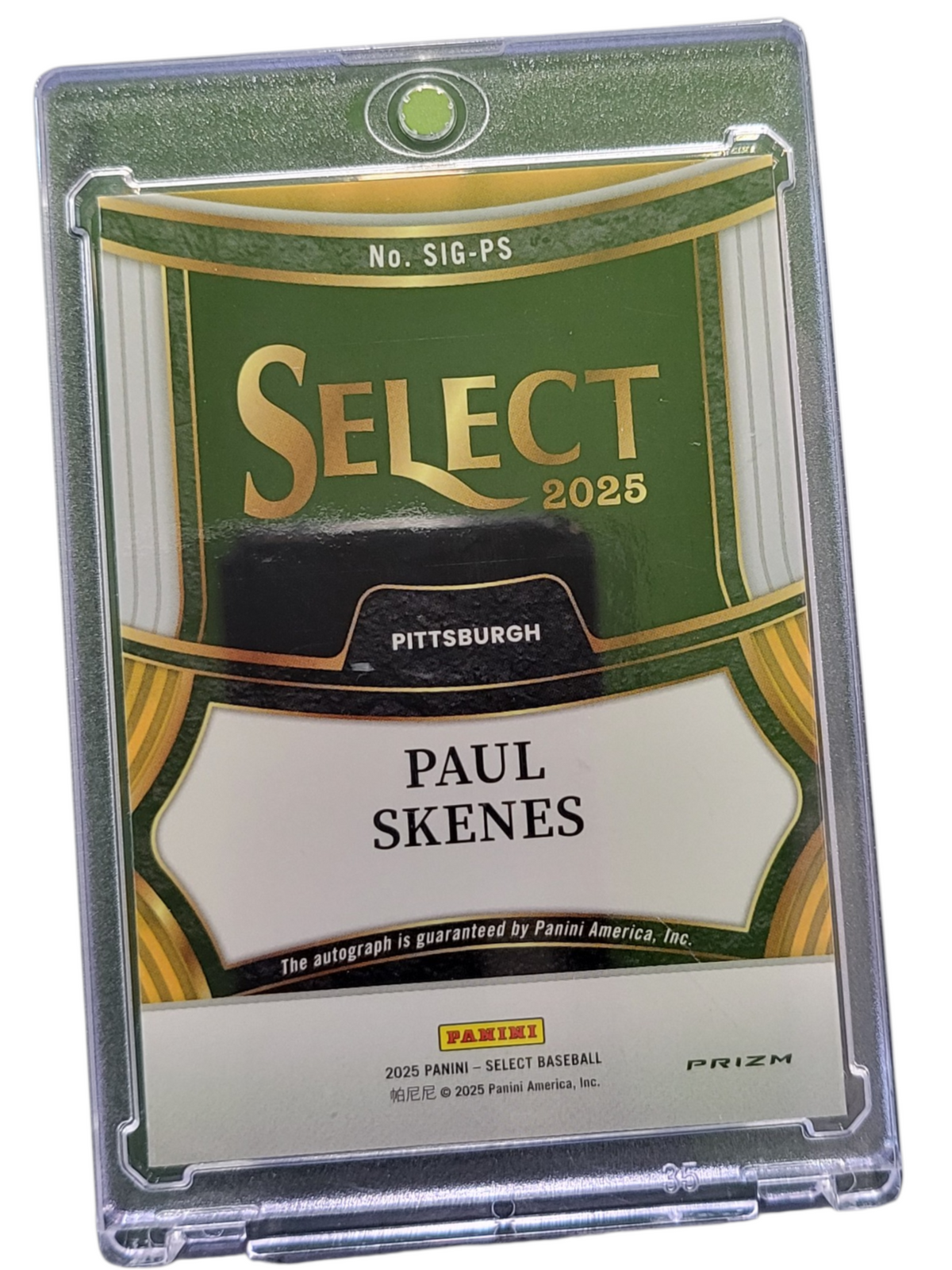 2025 Panini Select Baseball Paul Skenes #Sig-Ps Prizm