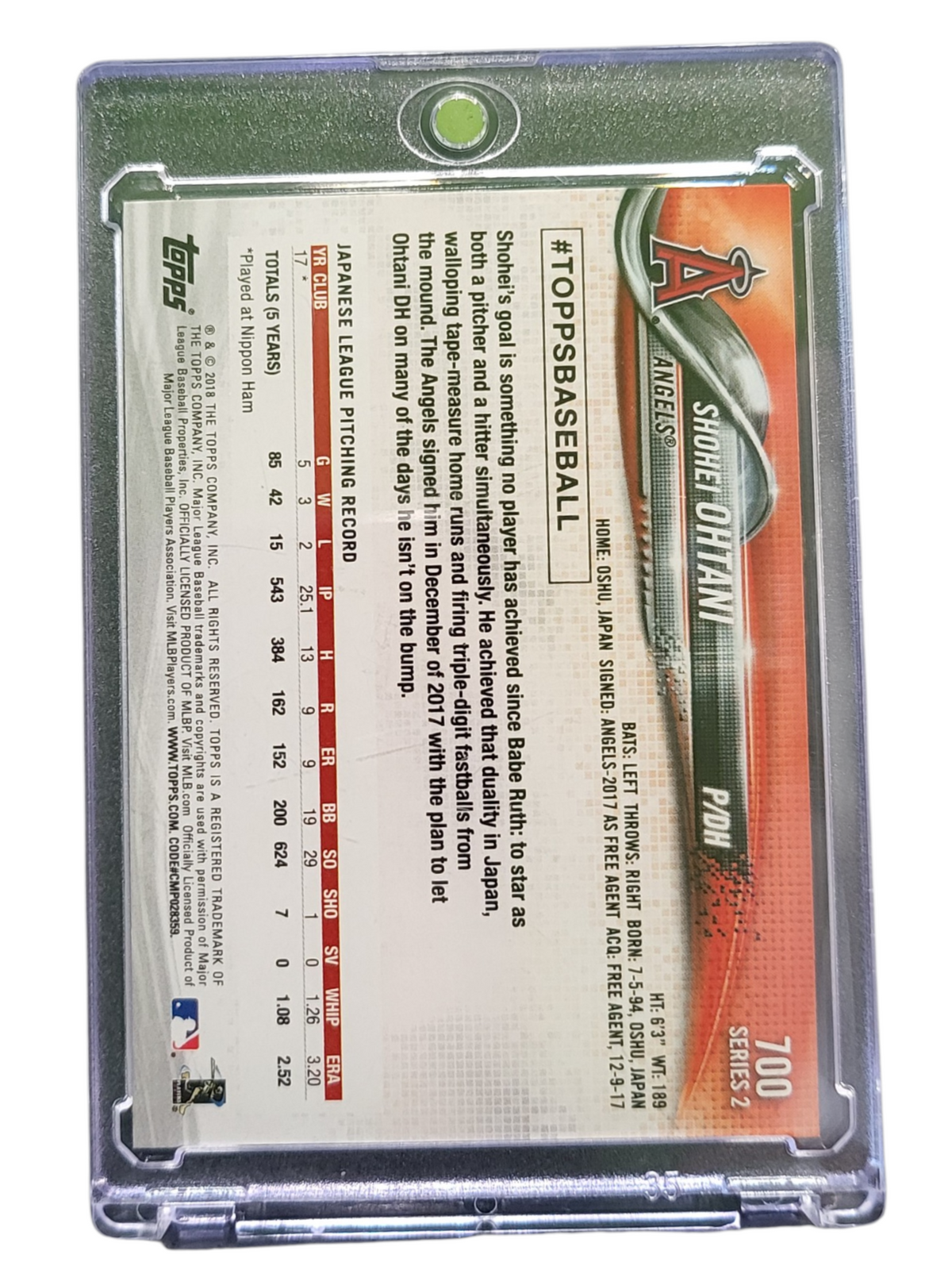 2018 Topps Series 2 Shohei Ohtani #700 Rc