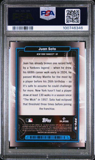 Juan Soto 2024 Topps Cosmic Chrome Planetary Pursuit Venus PSA 10