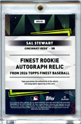 Sal Stewart 2026 Topps Finest Purple Rookie Relic Autograph 17/75 #RPA-SS