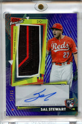 Sal Stewart 2026 Topps Finest Purple Rookie Relic Autograph 17/75 #RPA-SS