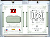 Ja'Marr Chase 2021 Panini National Treasures Rookie First Edition Signatures Booklet Patch Auto 46/99 #RFE-JC