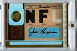 Jim Brown 2006 Donruss Playoff National Treasures NFL Timeline Triple Patch Auto 3/15 #TL-JB