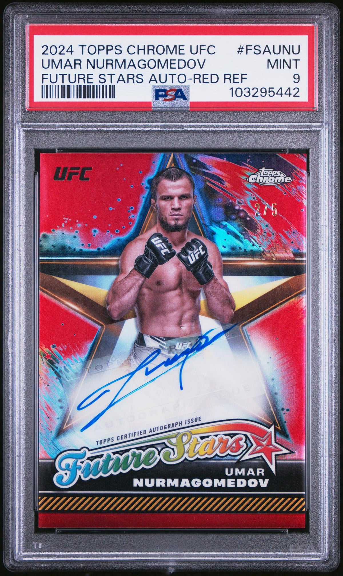 2024 Topps Chrome #Fsaunu Umar Nurmagomedov Future Stars /5 PSA 9