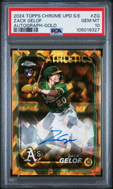 2024 Topps Chrome Update Sapphire Gold Zack Gelof #Usa-Zg Rc Auto /50 PSA 10