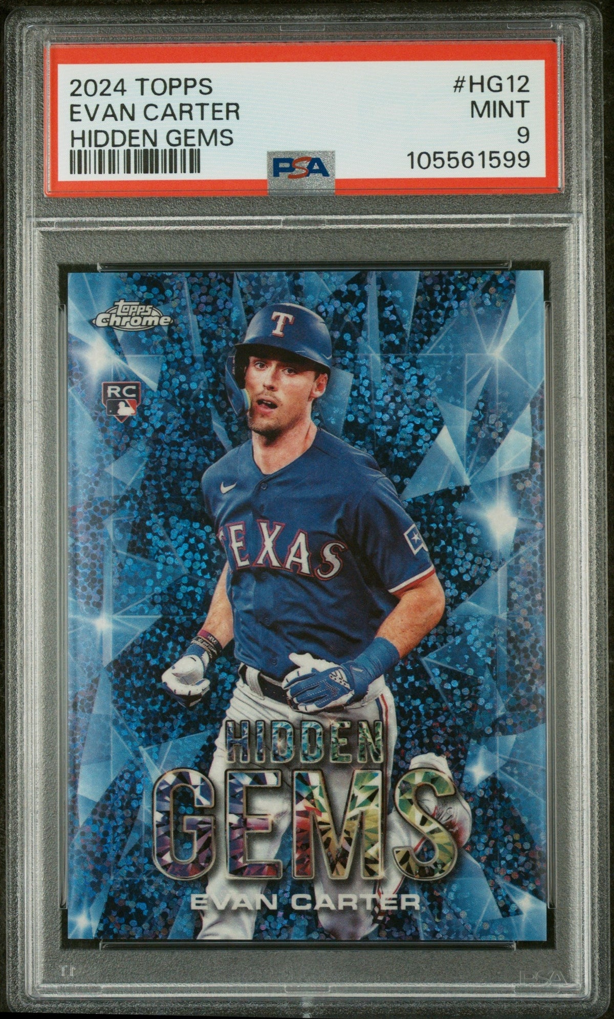 2024 Topps Chrome Hidden Gems Evan Carter #Hg12 Rc PSA 9