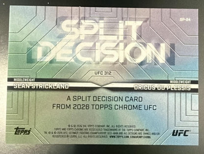 2026 Topps Chrome Sp-24 Sean Strickland/Dricus Du Plessis Split Decision /5