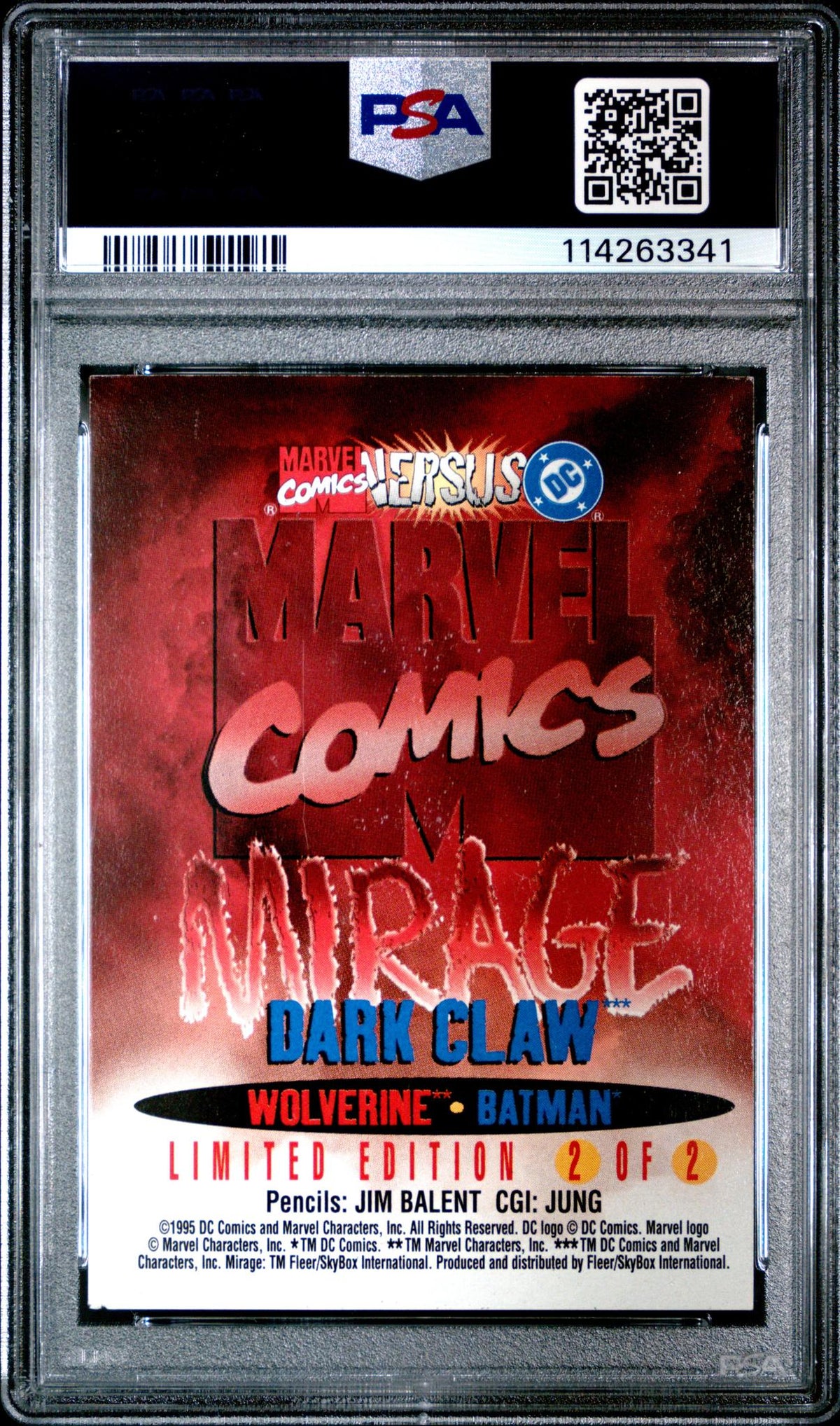 1995 Dc Versus Marvel Mirage Card Dark Claw-Mirage Card #2 2/2 PSA 5