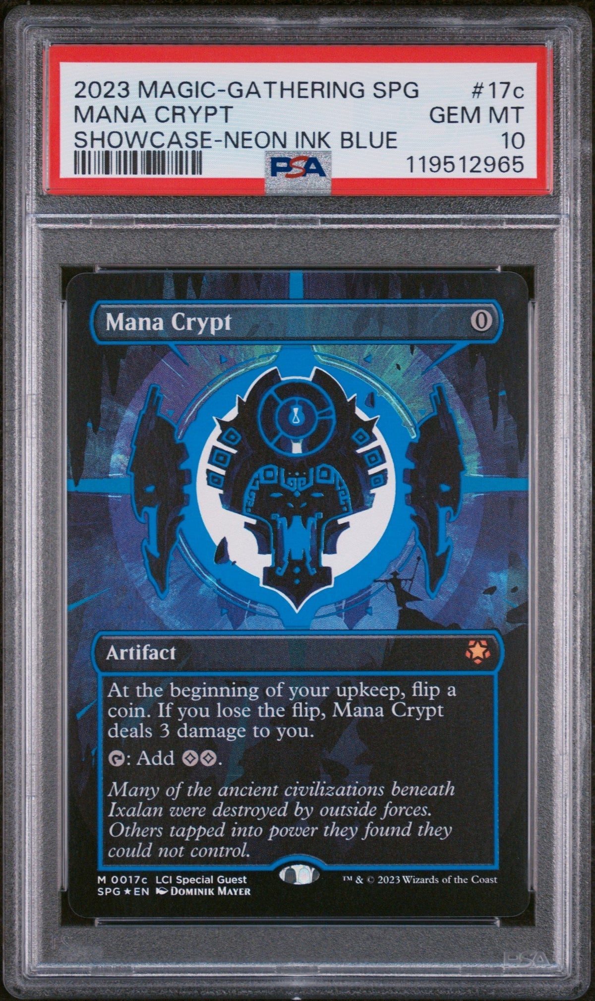 2023 Magic The Gathering Spg Showcase Neon Ink Blue Mana Crypt #17C PSA 10