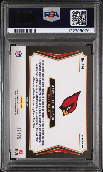 2024 Panini Select Tie-Dye Prizm Marvin Harrison Jr. #474 Rc /25 PSA 10