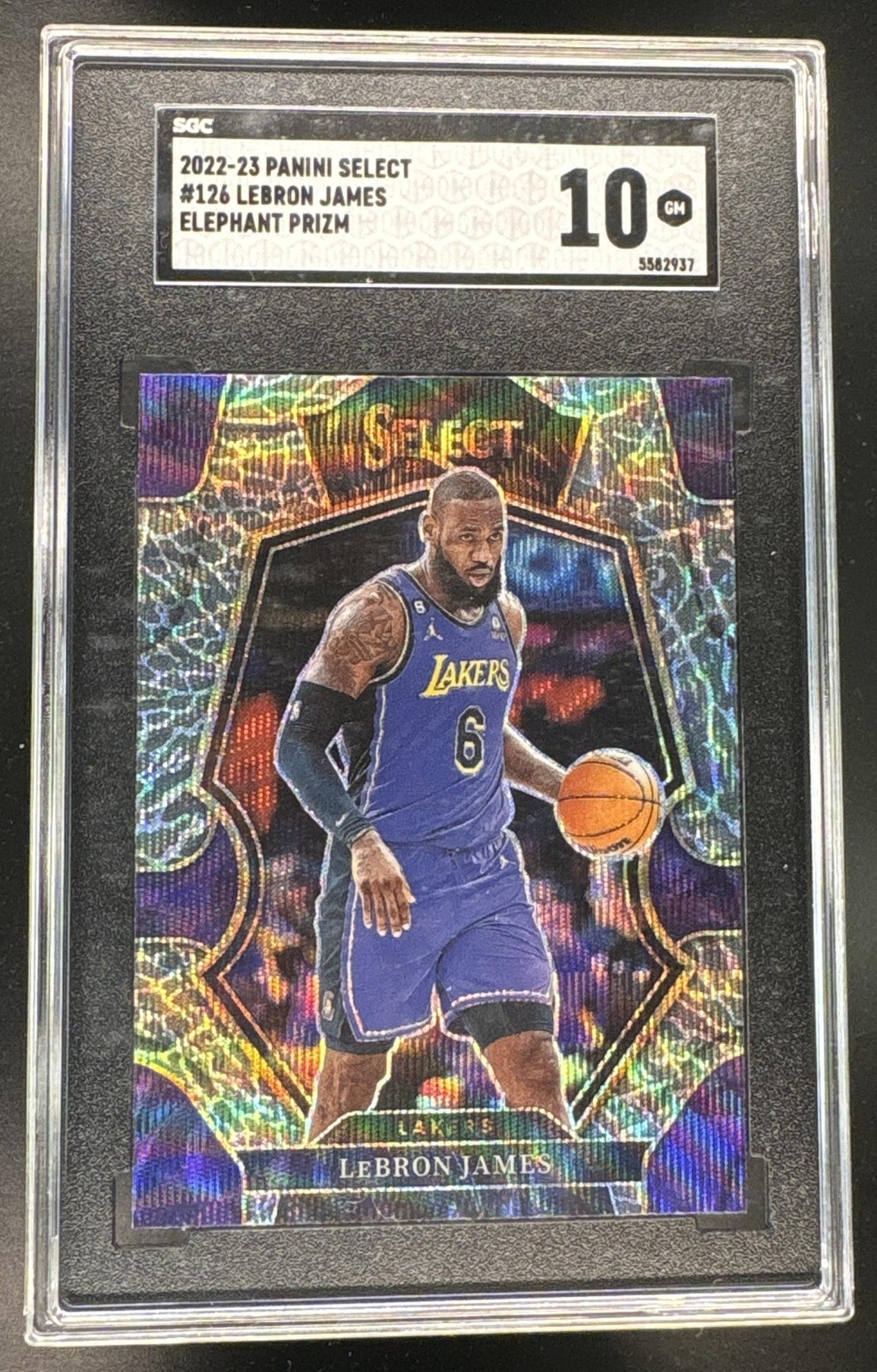 2022-23 Select #126 Lebron James Elephant Ssp Premier Level Sgc 10