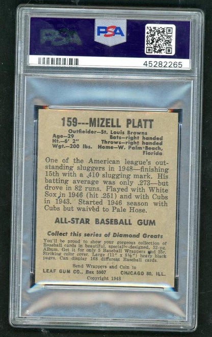 1949 Leaf/Donruss Mizell Platt #159 PSA 6