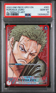 2022 One Piece Romance Dawn Alternate Art Roronoa Zoro #OP01-001 PSA 10