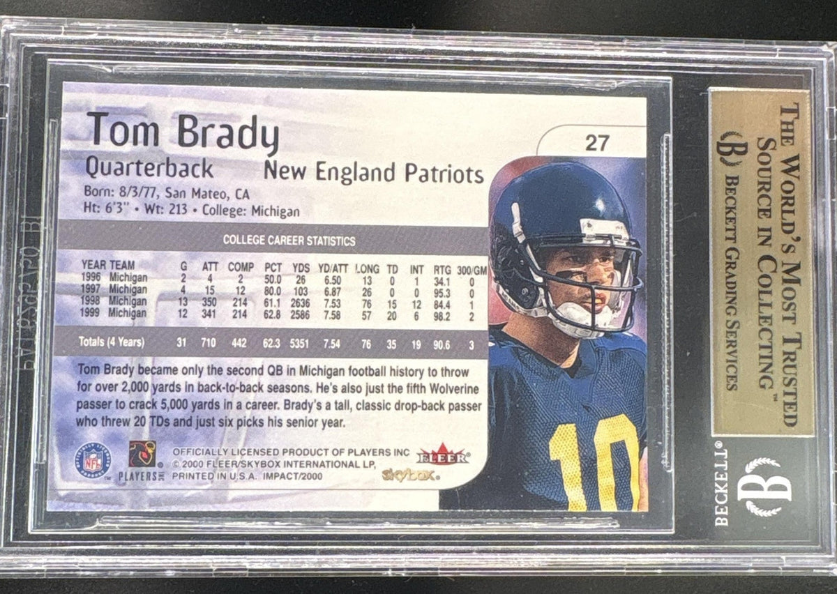 2000 Skybox Impact Rookies Tom Brady #27 BGS 9.5