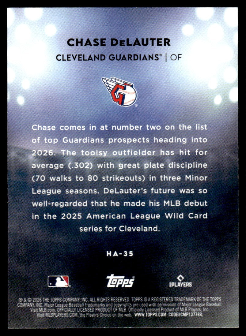2026 Topps Chase Delauter Rookie Rc Home Field Advantage Ssp