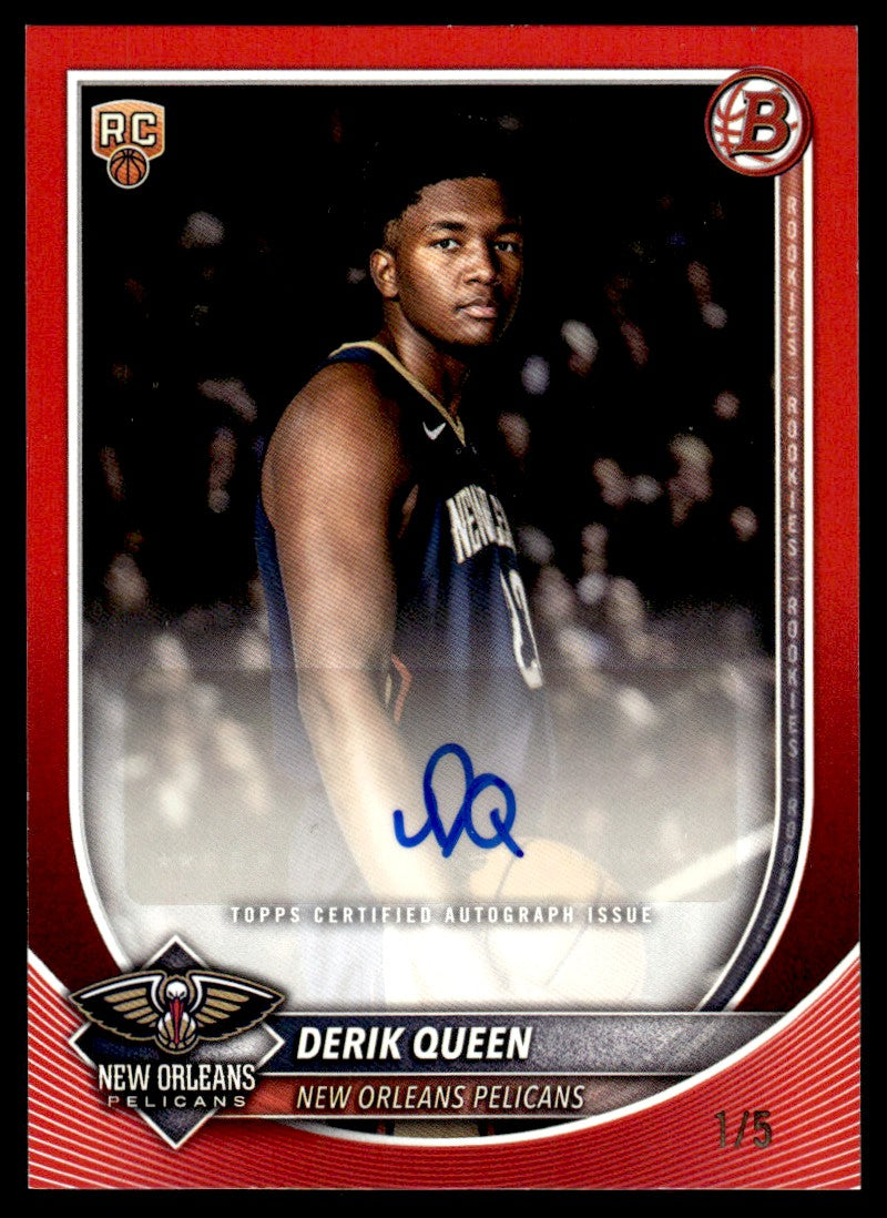 2025-26 Bowman Derik Queen Rookie Rc True Red Auto /5