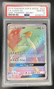 2018 Pokemon Sun and Moon Lost Thunder Secret Rare Lugia Gx #227 PSA 10